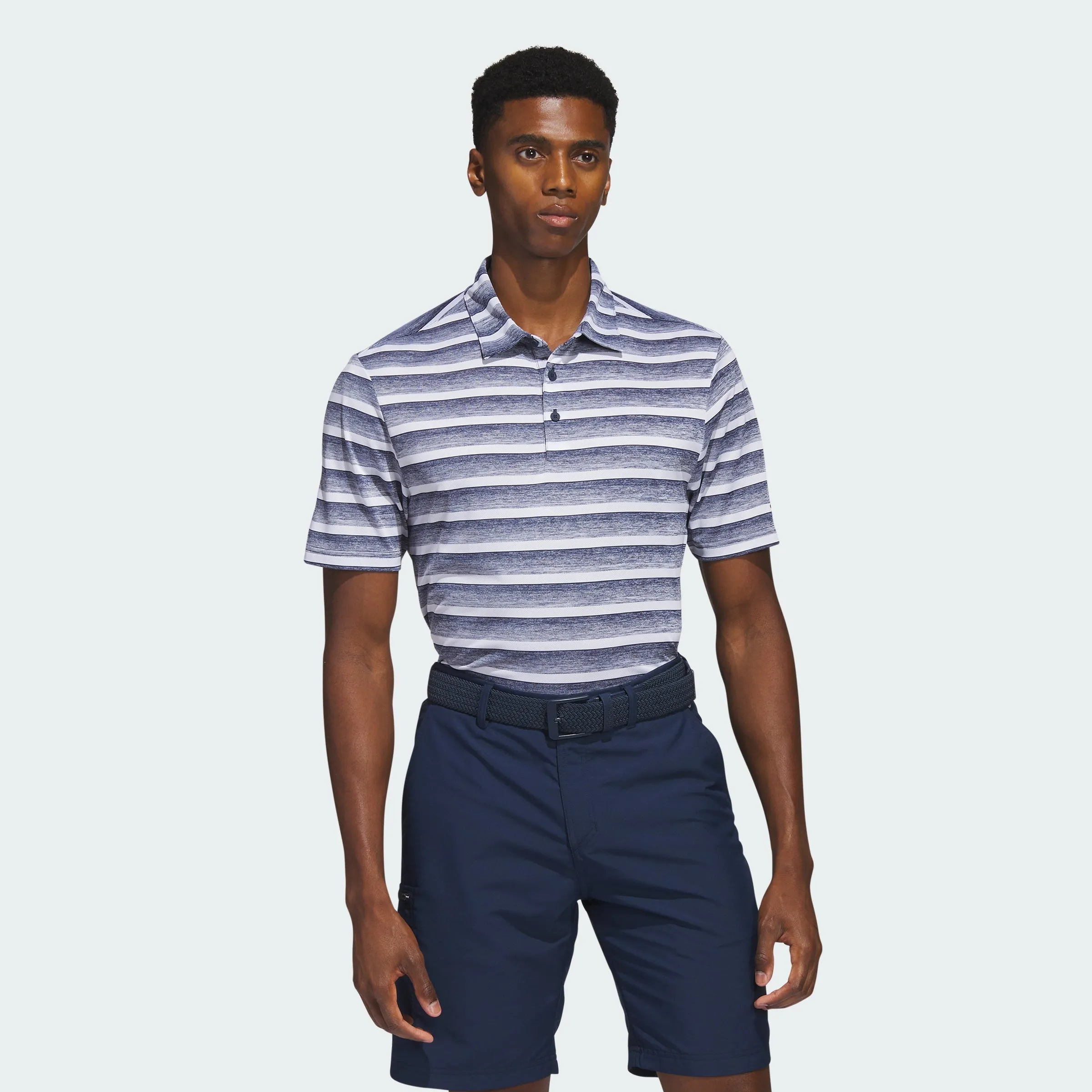 Men's adidas Two-Color Striped Polo Shirt