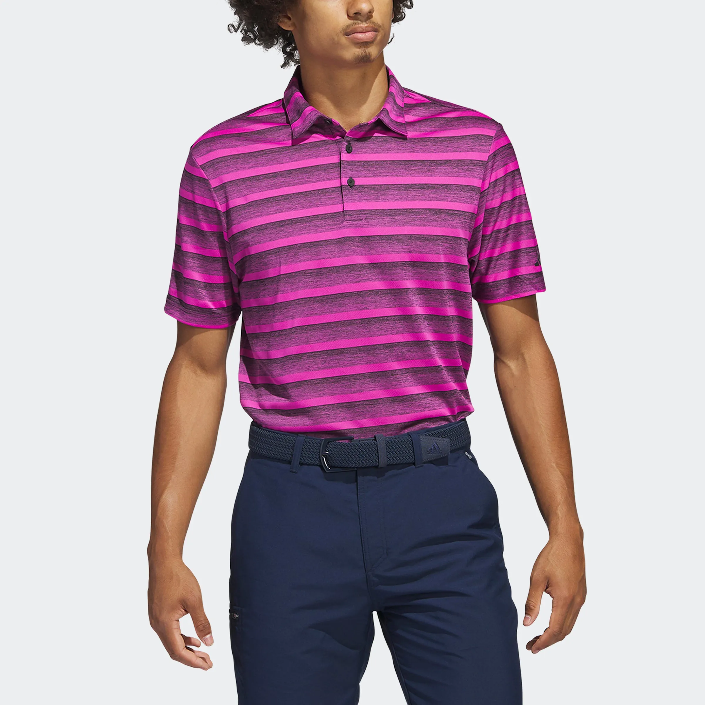 Men's adidas Two-Color Striped Polo Shirt