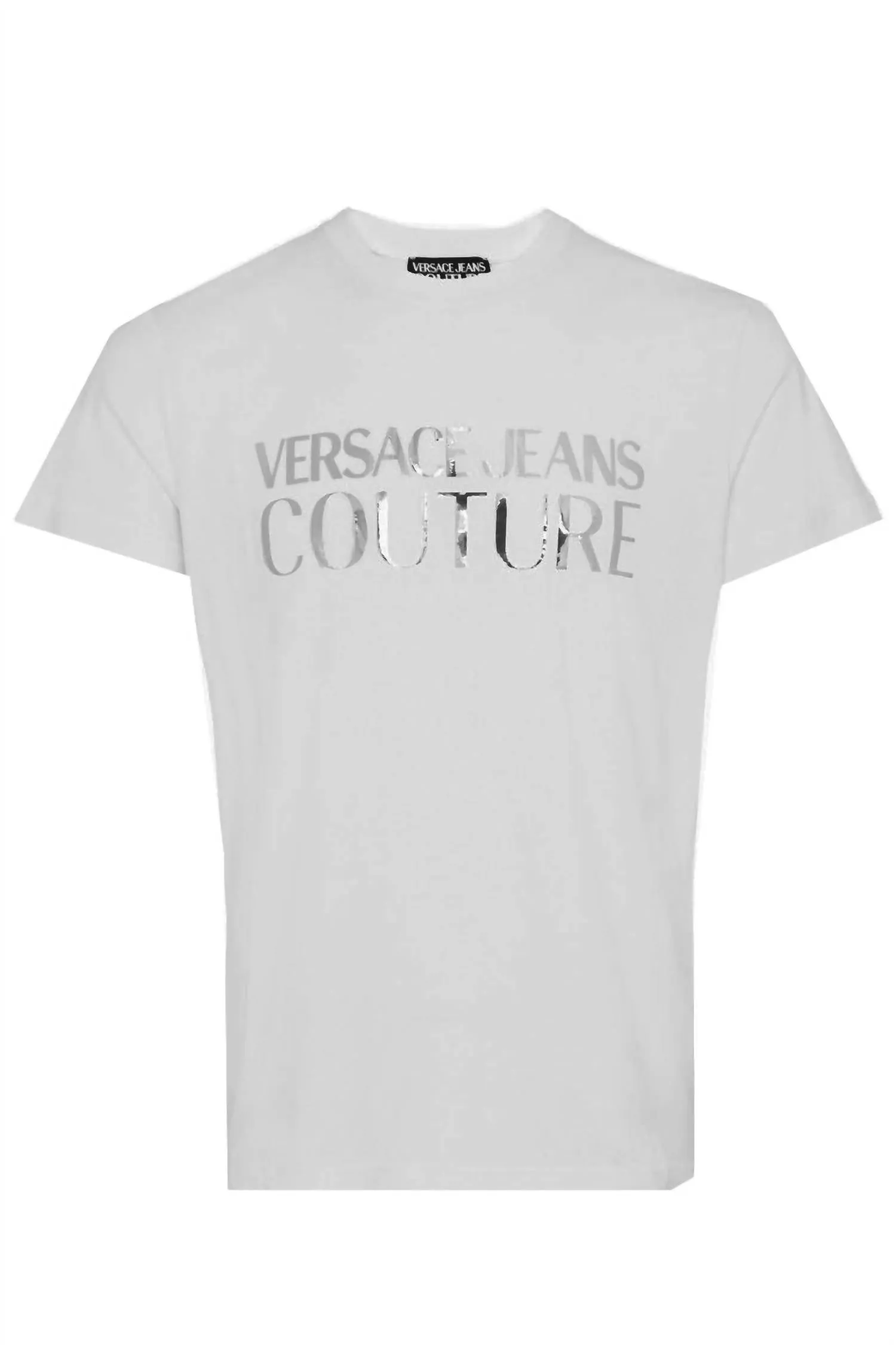 Men's Metallic Logo Short Sleeve T-Shirt In White/silver