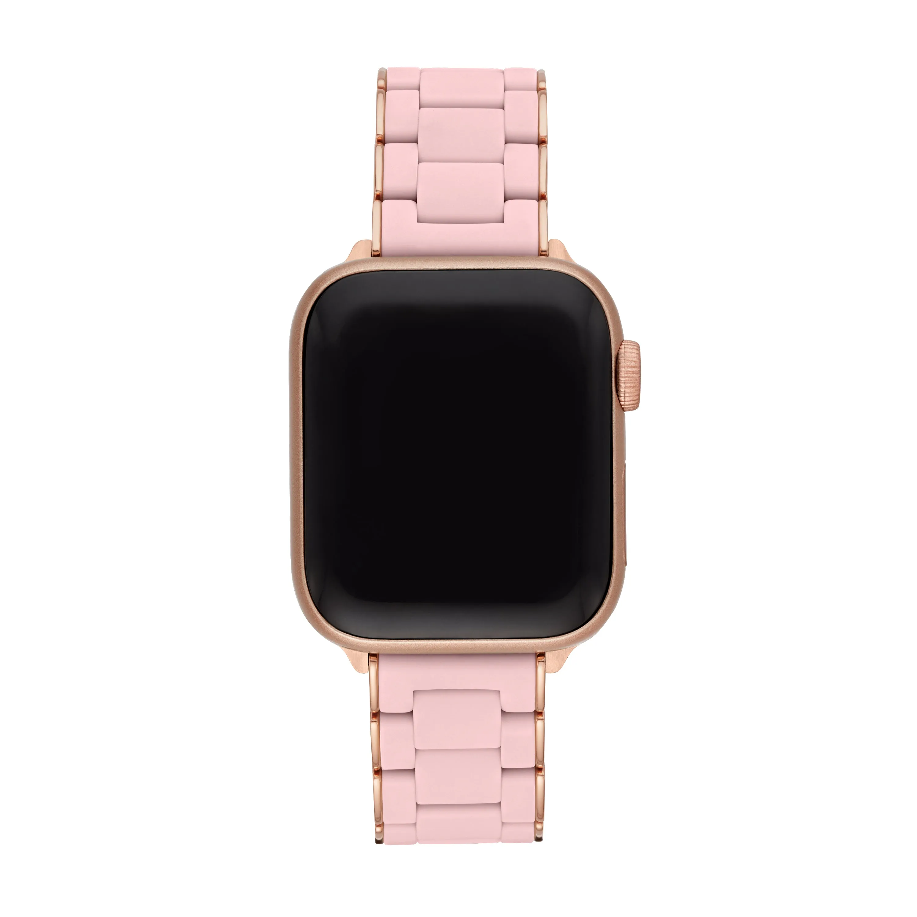 MICHELE Women's 38/40/41mm and 42/44/45/49mm Barely Pink and Pink Stainless Steel and Silicone Band for Apple Watch, MS