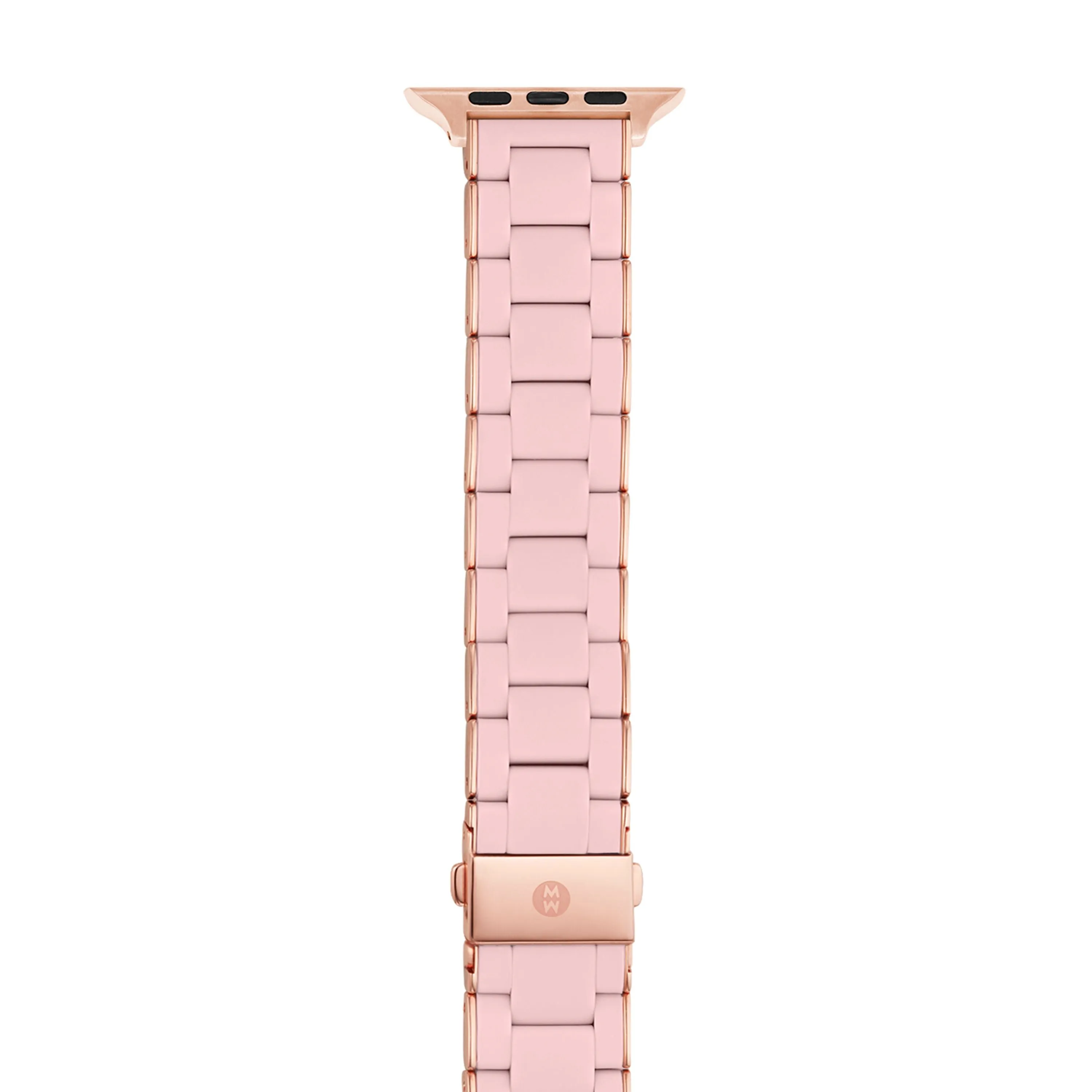 MICHELE Women's 38/40/41mm and 42/44/45/49mm Barely Pink and Pink Stainless Steel and Silicone Band for Apple Watch, MS