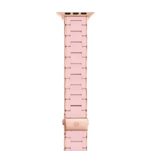 MICHELE Women's 38/40/41mm and 42/44/45/49mm Barely Pink and Pink Stainless Steel and Silicone Band for Apple Watch, MS