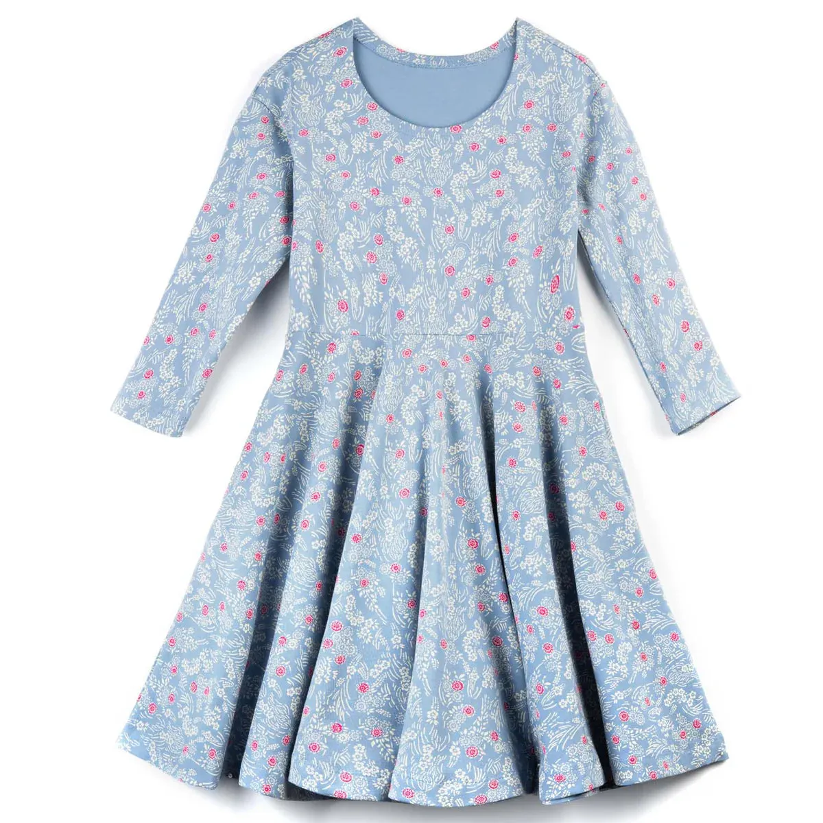 Mightly Girls Blue Floral Dress
