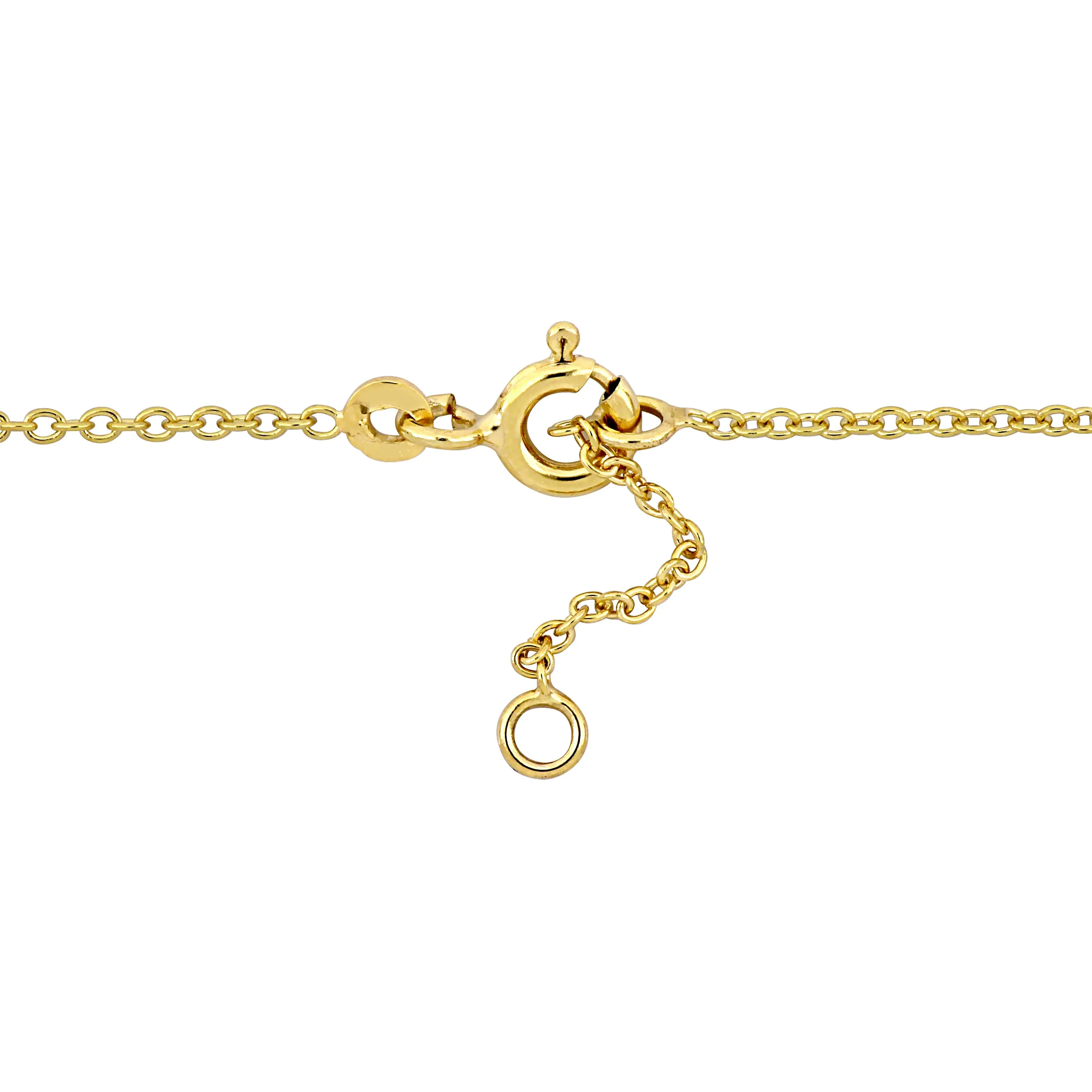 Mimi & Max Children's Multi-Color Enamel Star Charm Rolo Chain Link Bracelet in 14k Yellow Gold - 5 0.5 in.