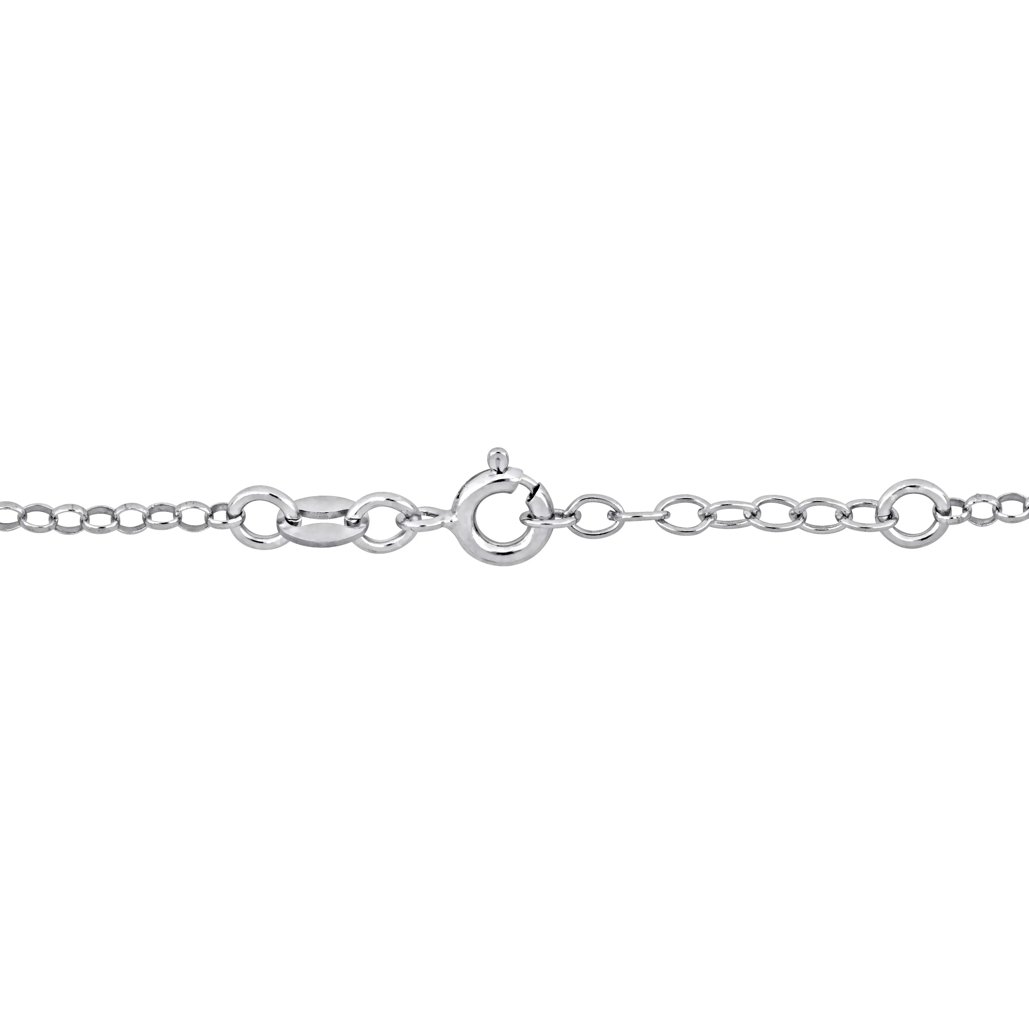 Mimi & Max Children's White Dog Charm on 2mm Rolo Chain Station Bracelet in Sterling Silver - 6.5 0.5 in.