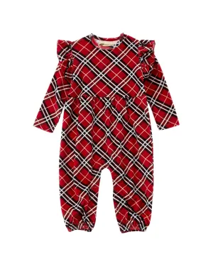 Monica   Andy Velour Ruffle Romper
