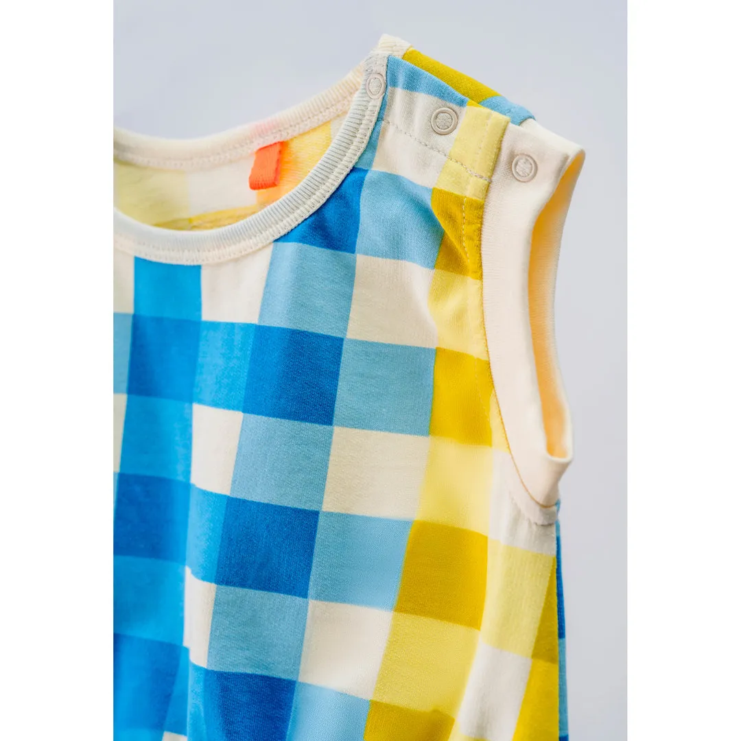 Multicolor Plaid Print Sleeveless Romper