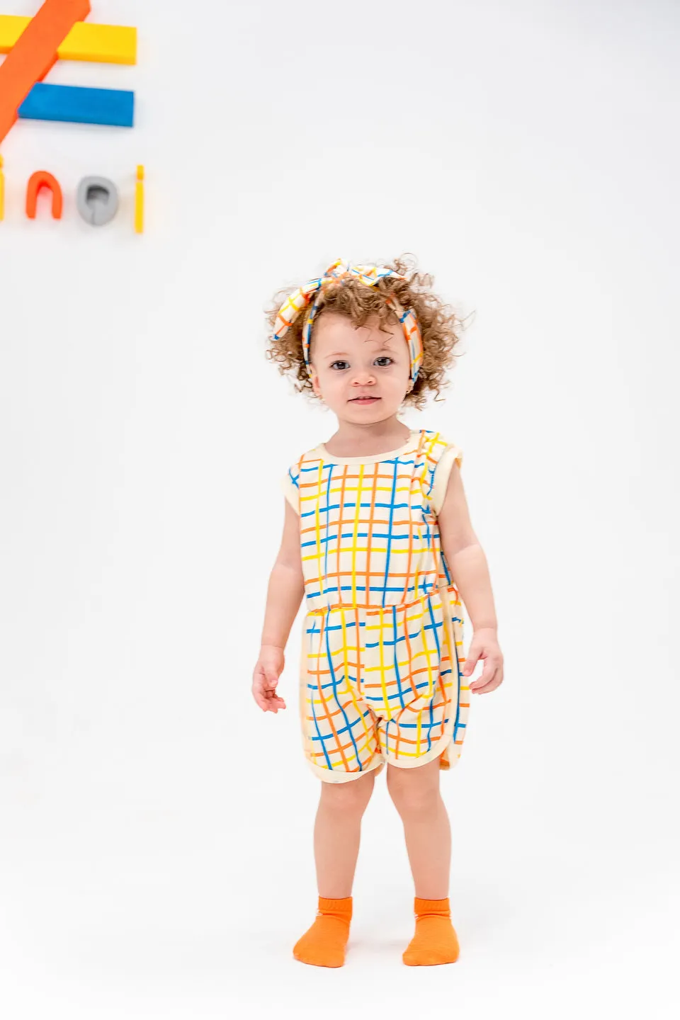Multicolor Plaid Print Sleeveless Romper