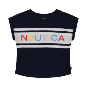 Nautica Girls' Puff Logo T-Shirt (7-16)