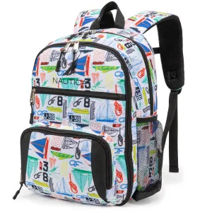 Nautica Kids Backpack for Kindergarten, Elementary School | 16" Tall | Sailboats