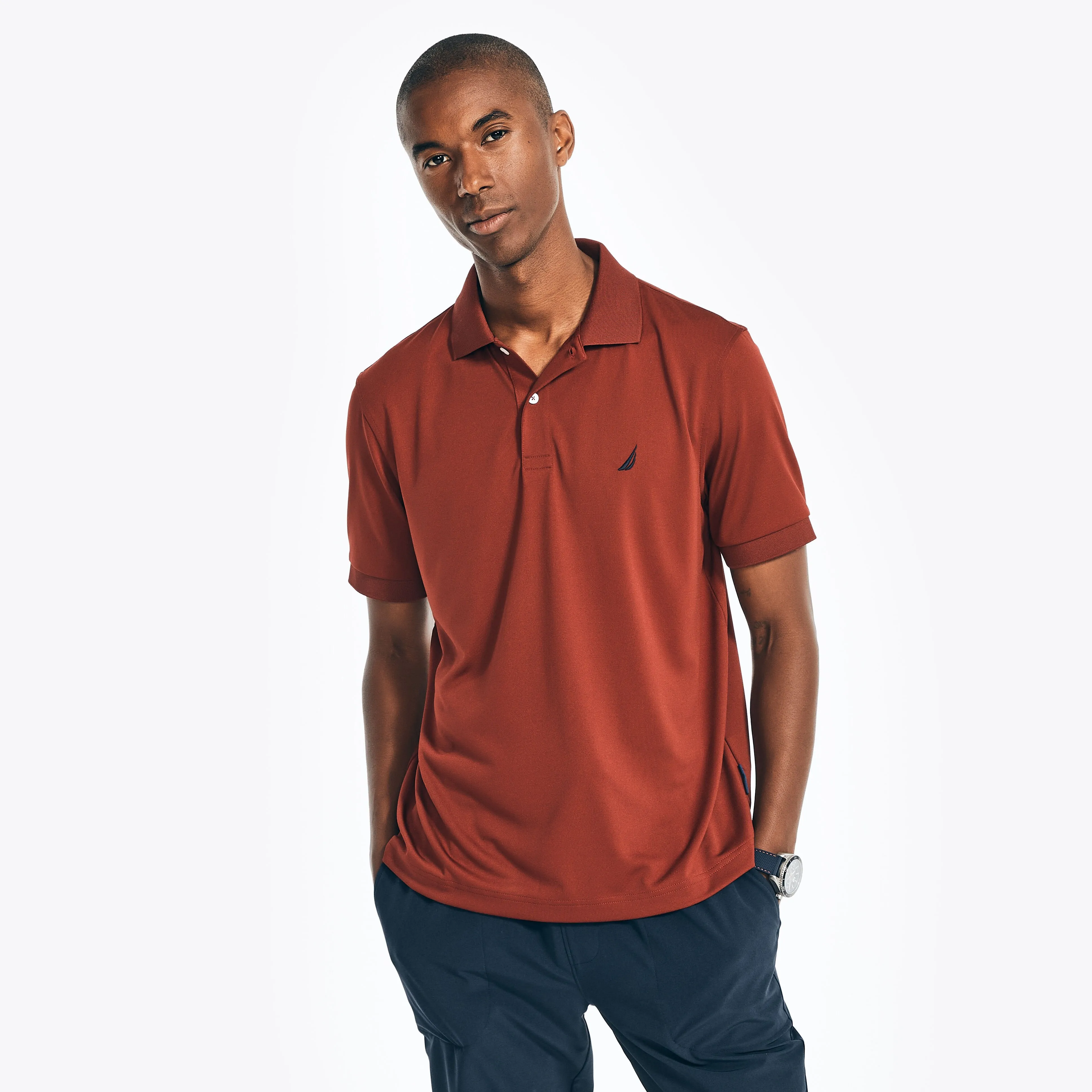 Nautica Mens Navtech Classic Fit Performance Polo