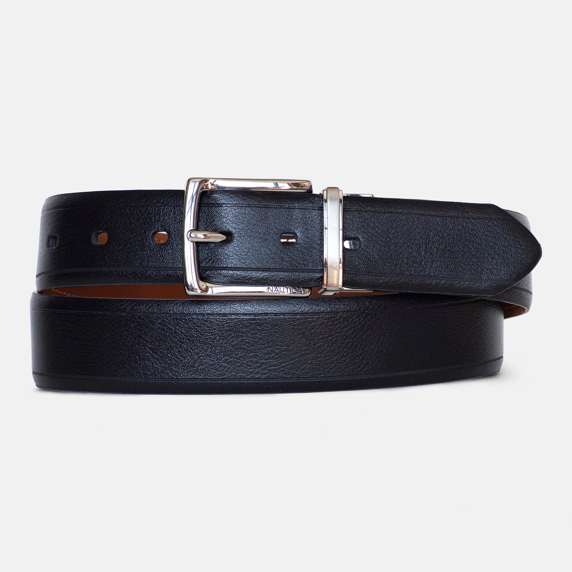 Nautica Mens Reversible Pebbled Belt
