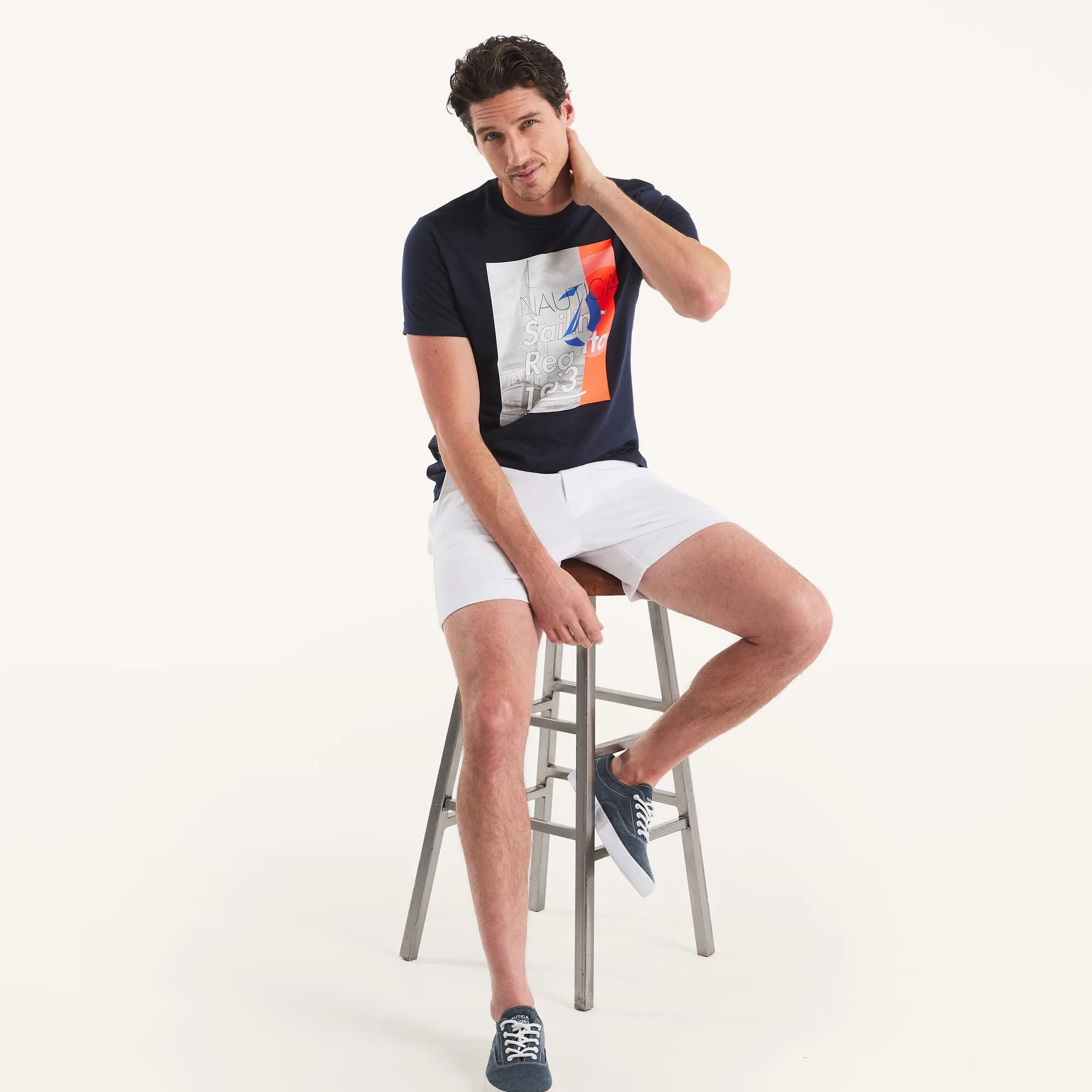 Nautica Mens Sailing Regatta Graphic T-Shirt