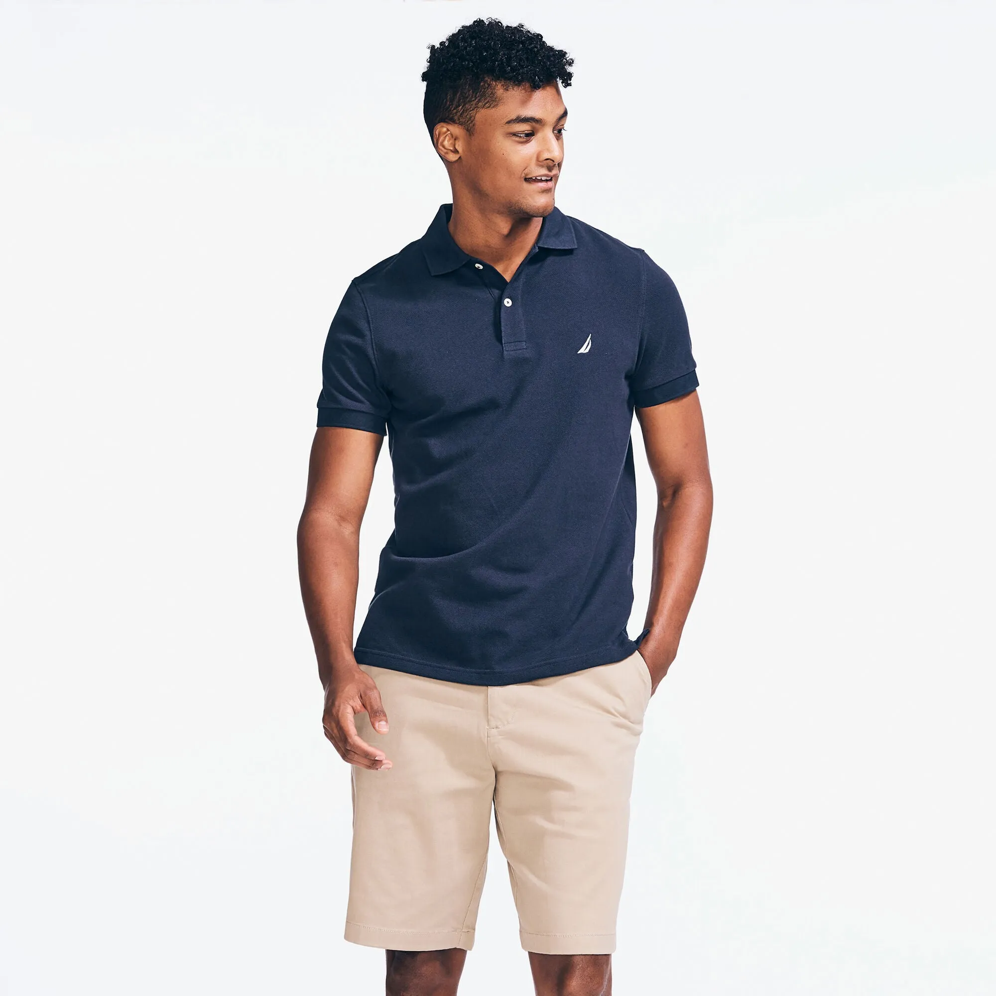 Nautica Mens Slim Fit Deck  Polo