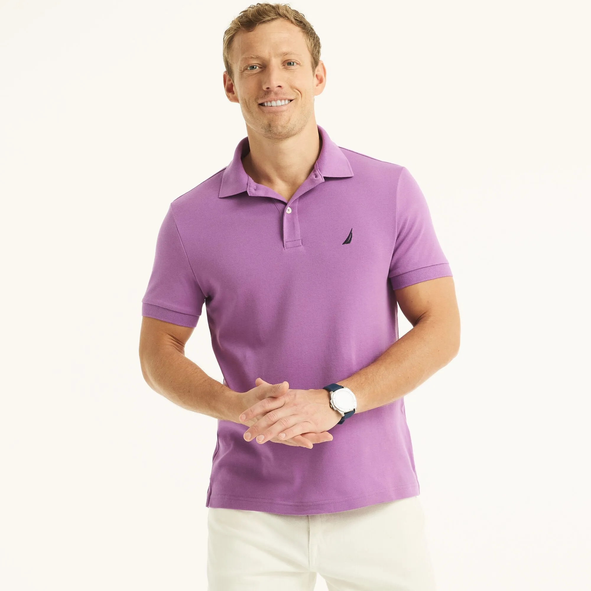 Nautica Slim Fit Interlock Deck Polo