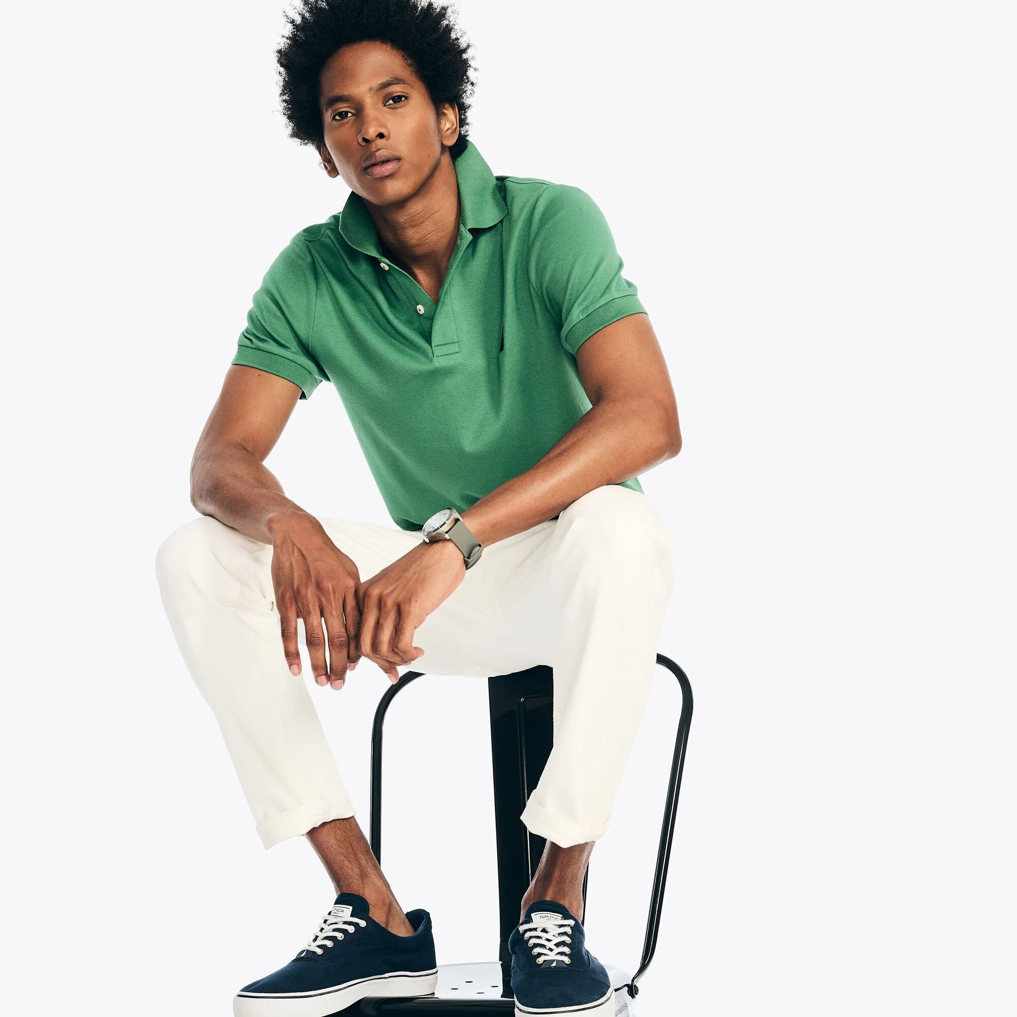 Nautica Slim Fit Interlock Deck Polo