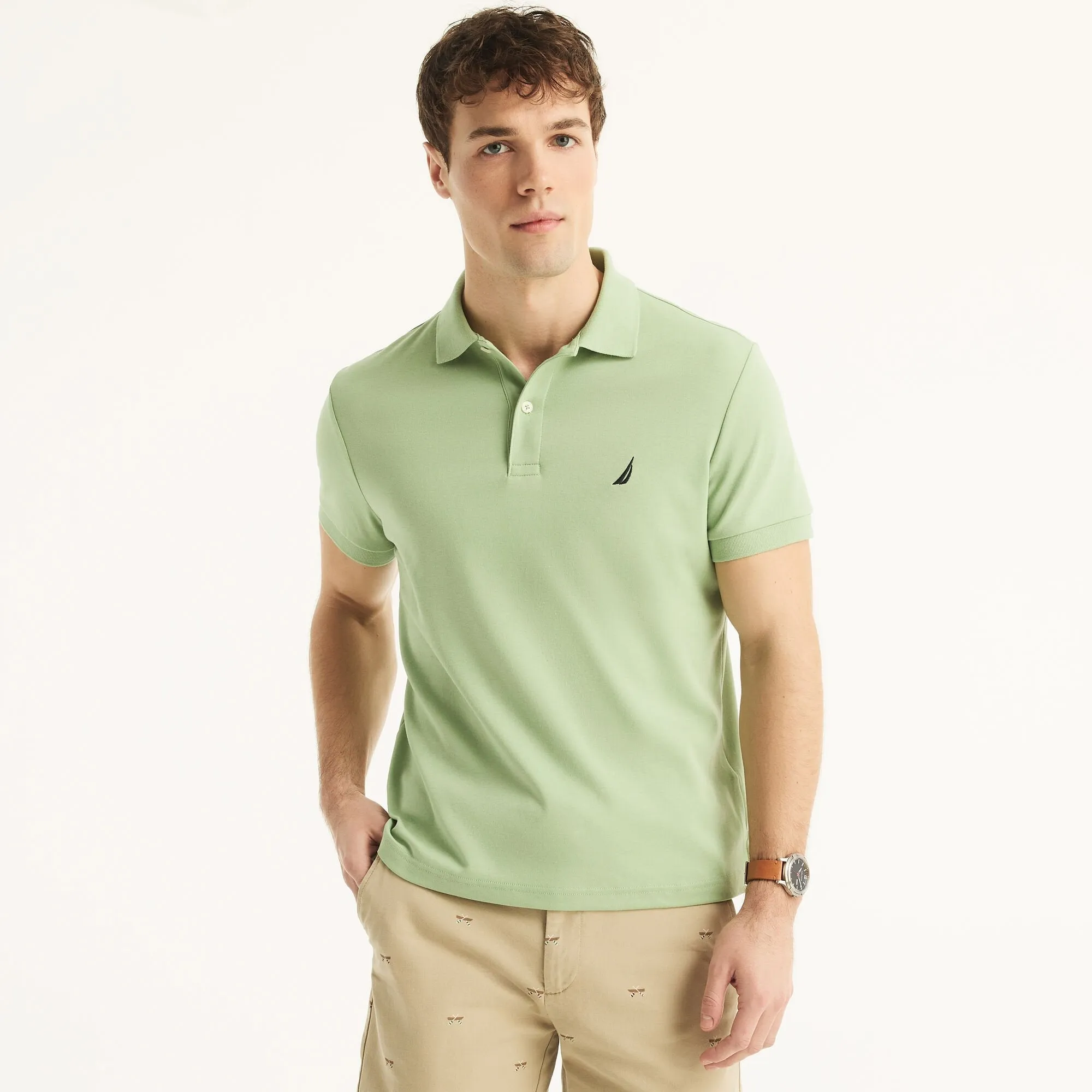 Nautica Slim Fit Interlock Deck Polo
