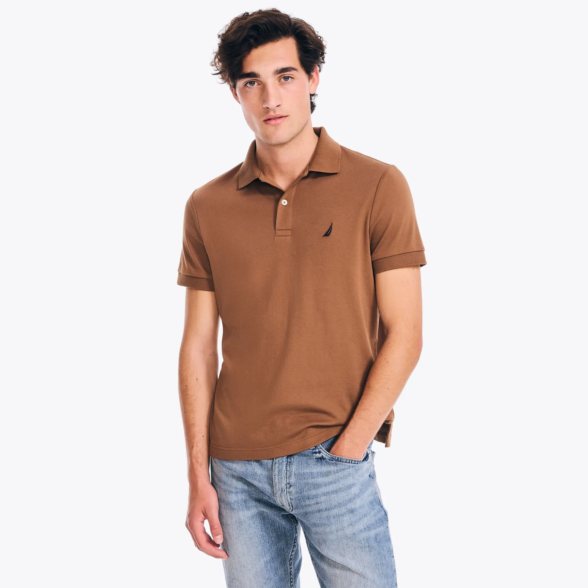 Nautica Slim Fit Interlock Deck Polo