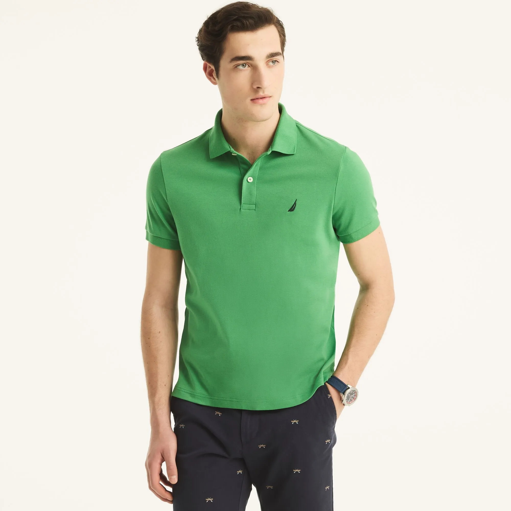 Nautica Slim Fit Interlock Deck Polo