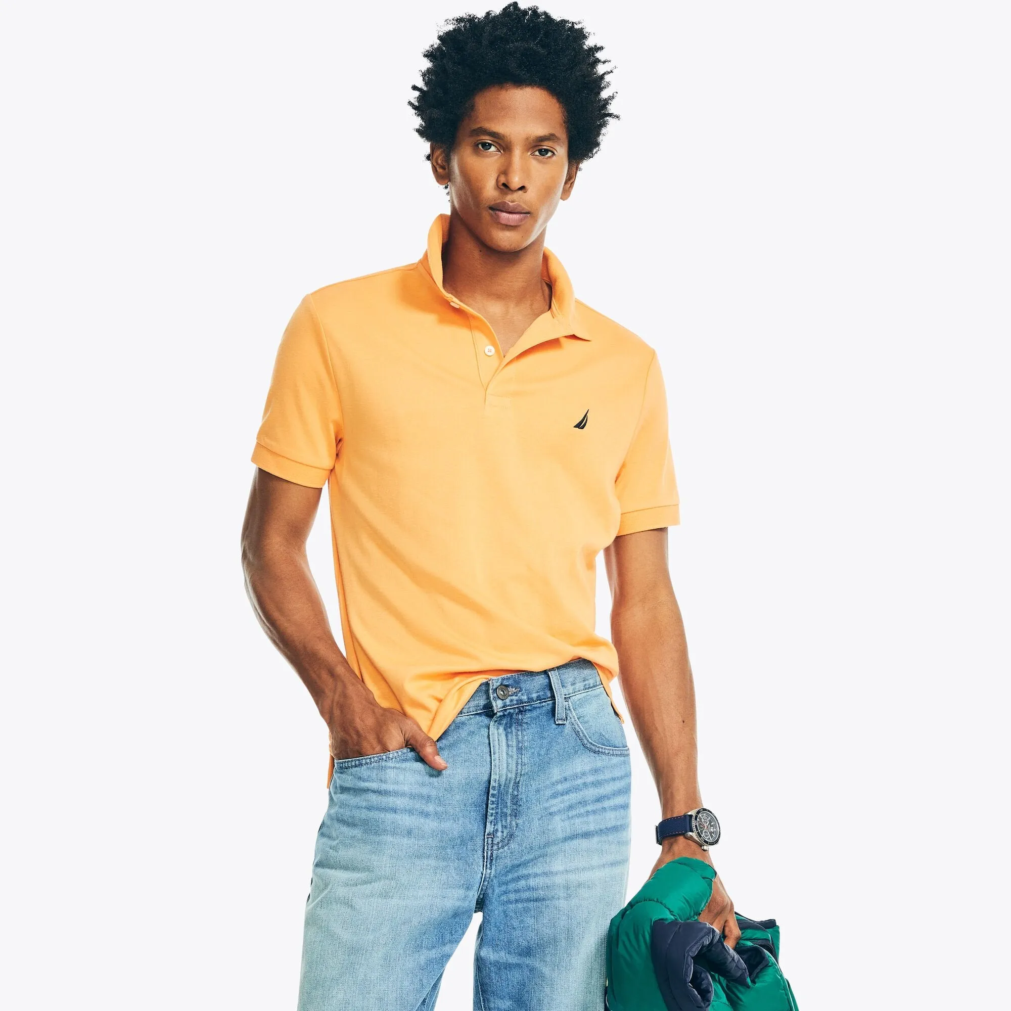 Nautica Slim Fit Interlock Deck Polo