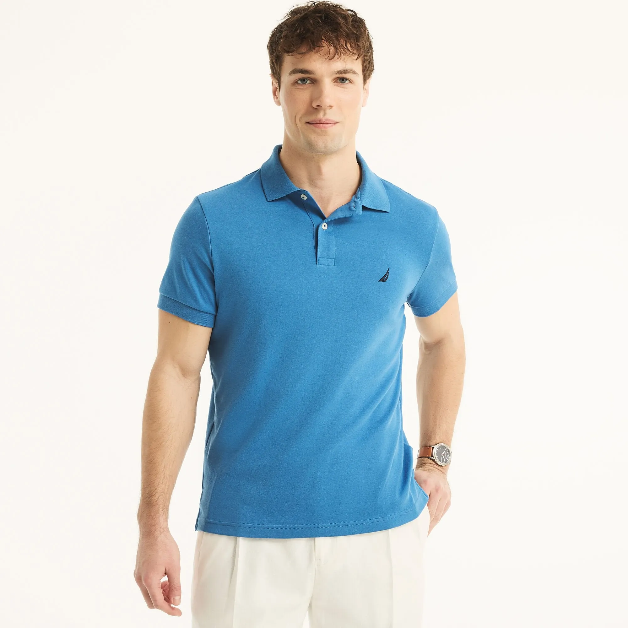 Nautica Slim Fit Interlock Deck Polo