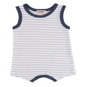 Navy Striped Sleeveless Modal Romper