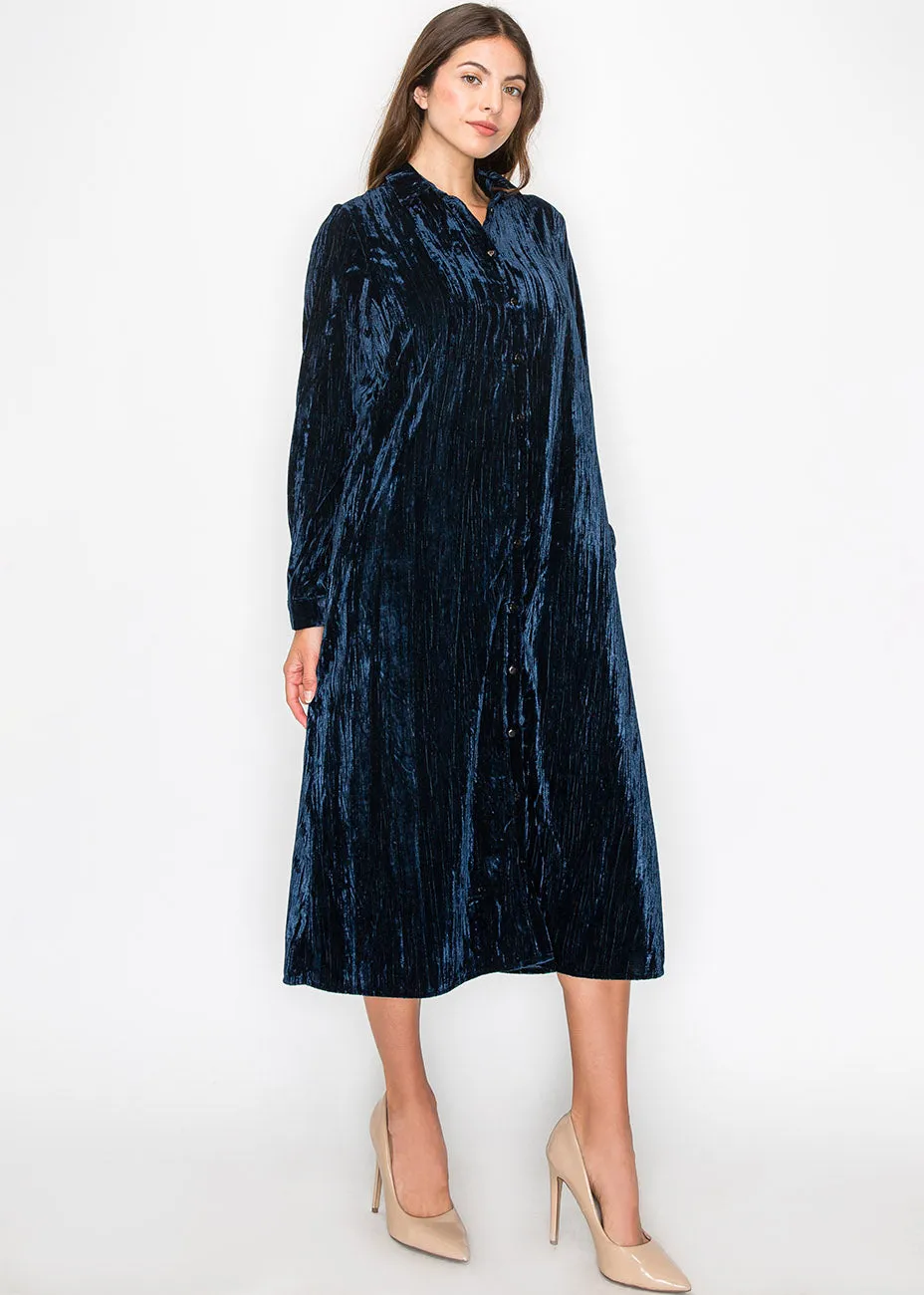 Ocean Depths Velvet Dress