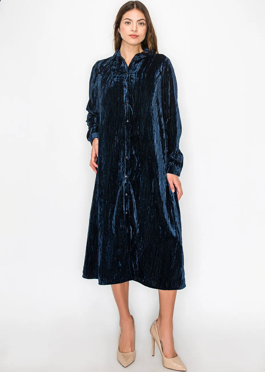 Ocean Depths Velvet Dress