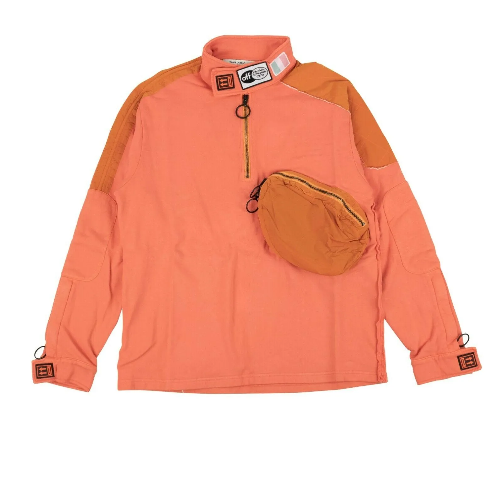 Off-White C/O Virgil Abloh Parachute Half Zip Sweatshirt - Coral