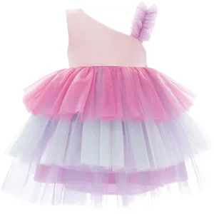 Pink Cakepop Multicolor Layered Tulle Dress