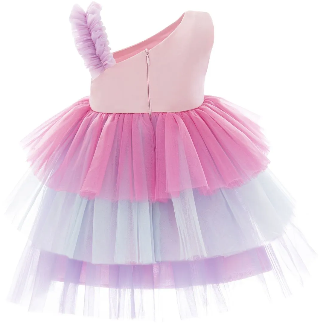 Pink Cakepop Multicolor Layered Tulle Dress