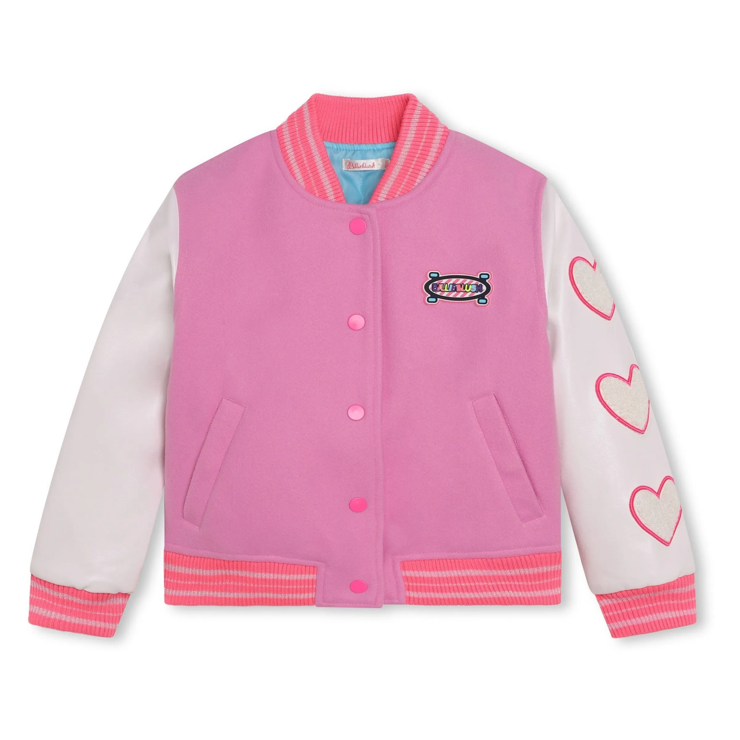 Pink Logo Letterman Jacket
