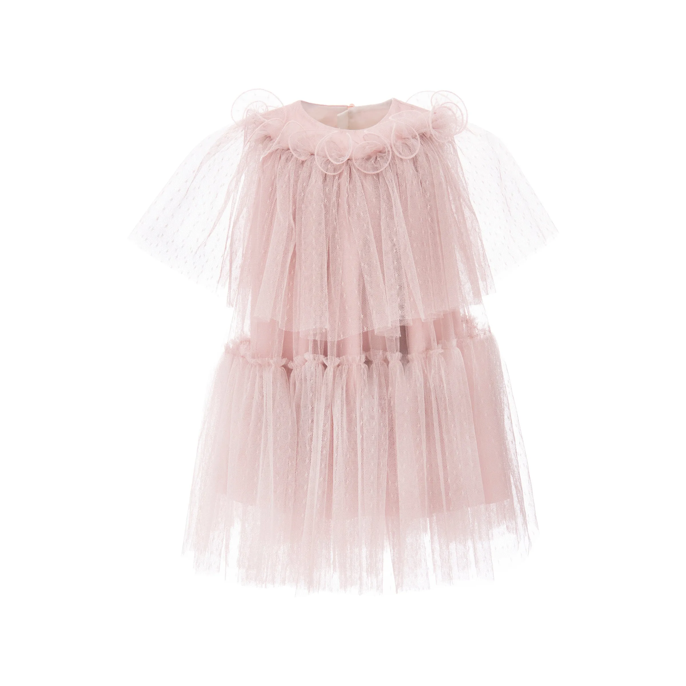 Pink Orela Overlay Tulle Dress