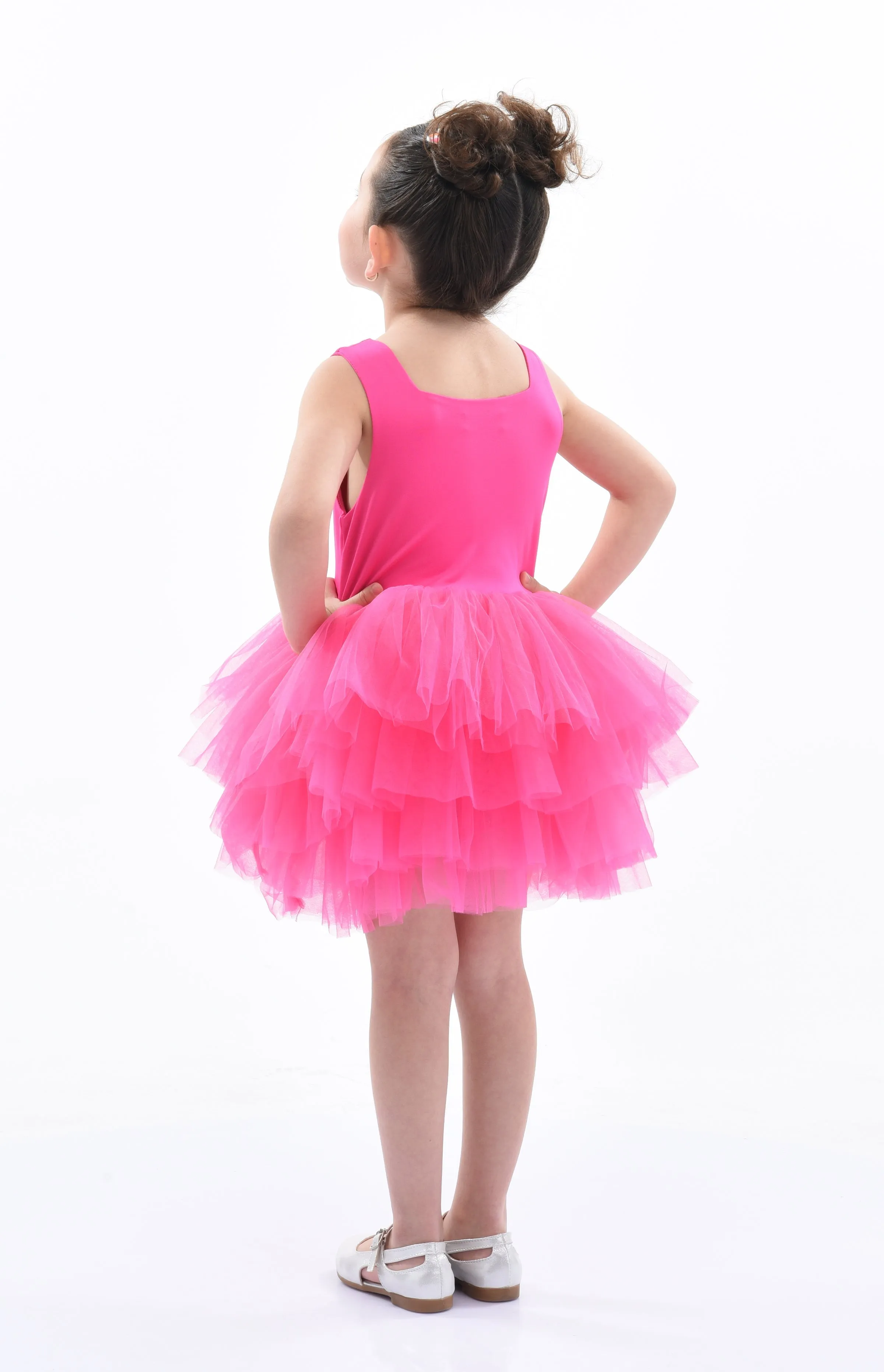 Pink Rouge Solid Tutu Dress