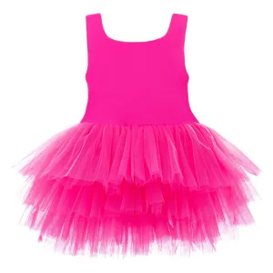Pink Rouge Solid Tutu Dress