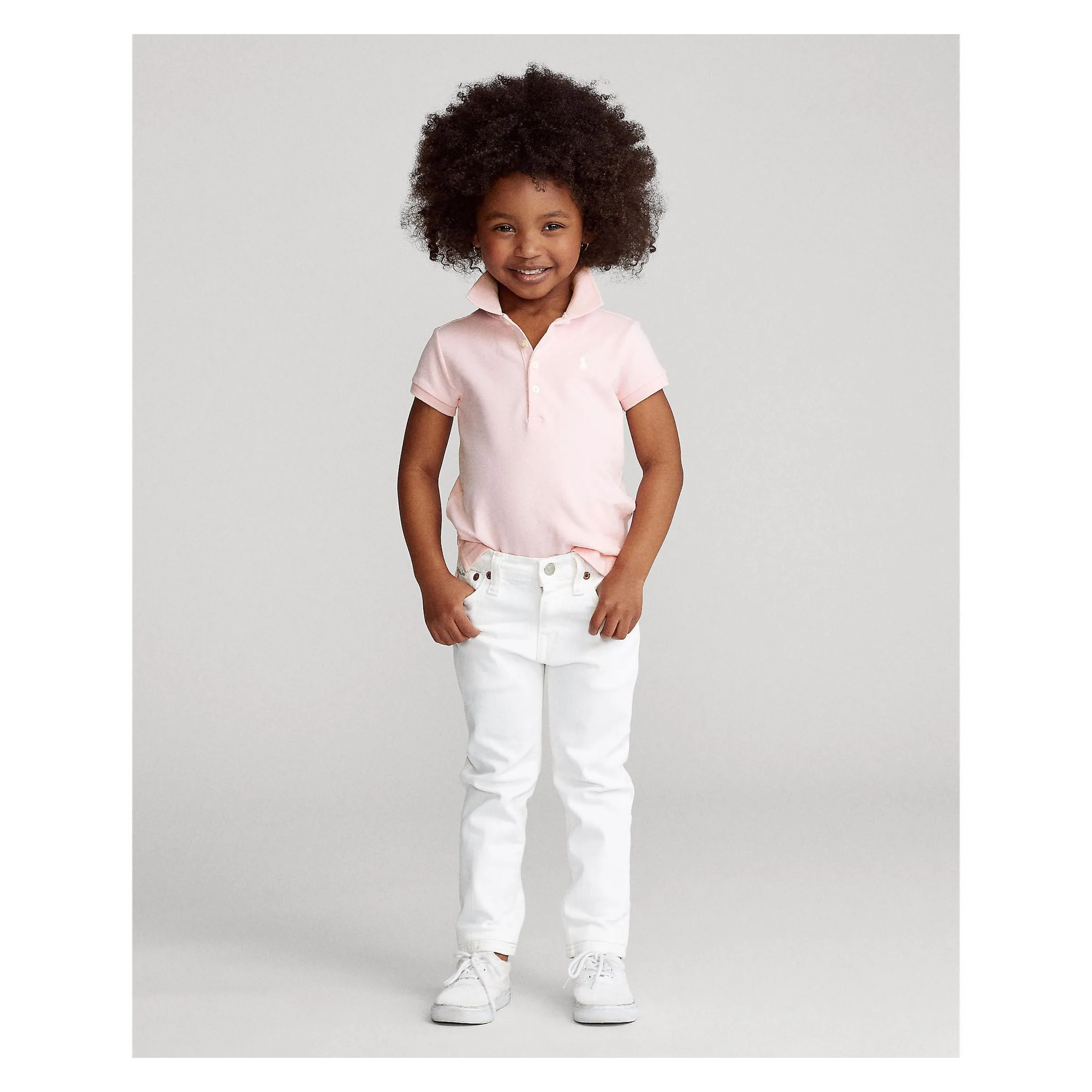 Pink Stretch Cotton Polo