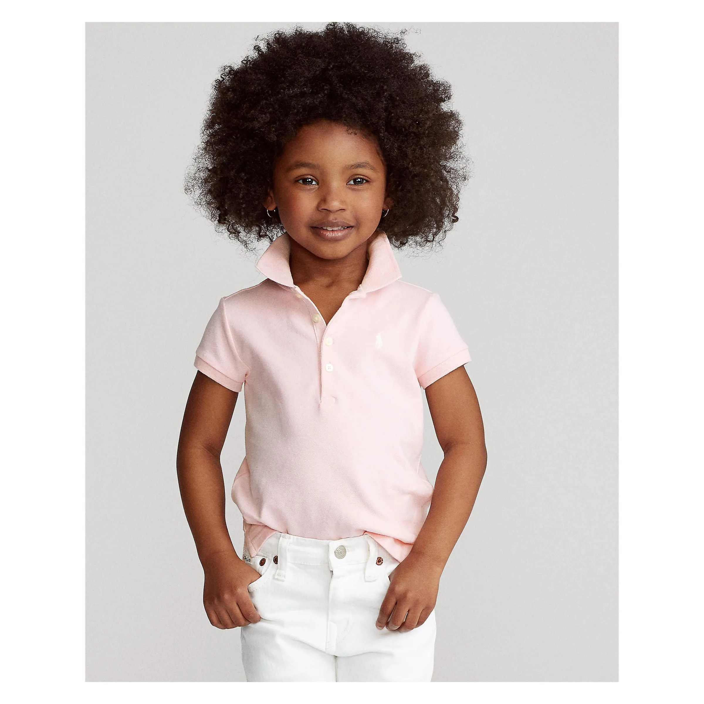 Pink Stretch Cotton Polo