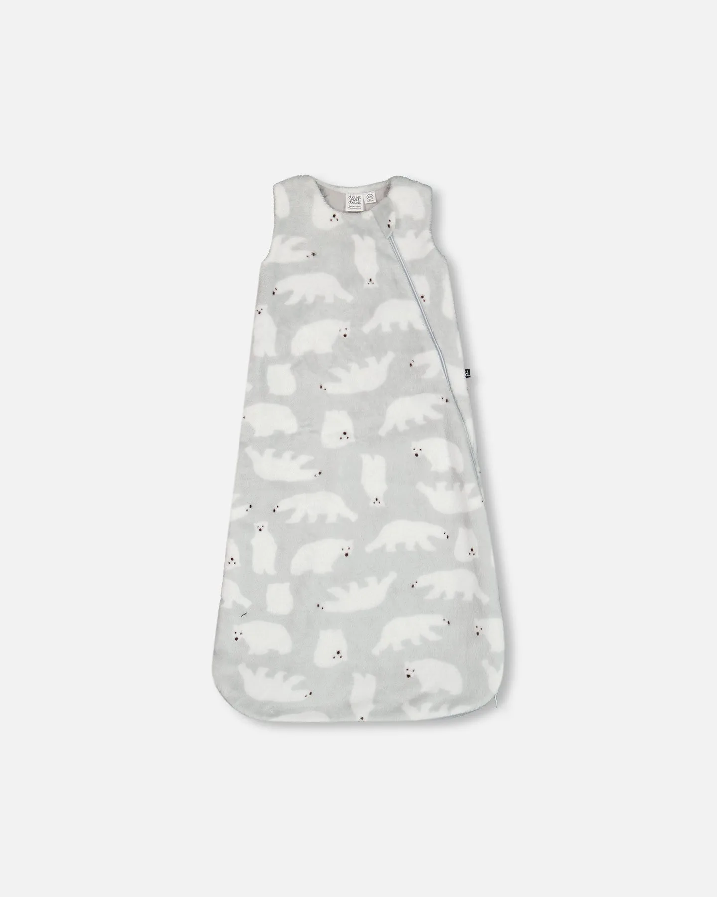 Printed Plush Sleep Sack Gray With Polar Bears