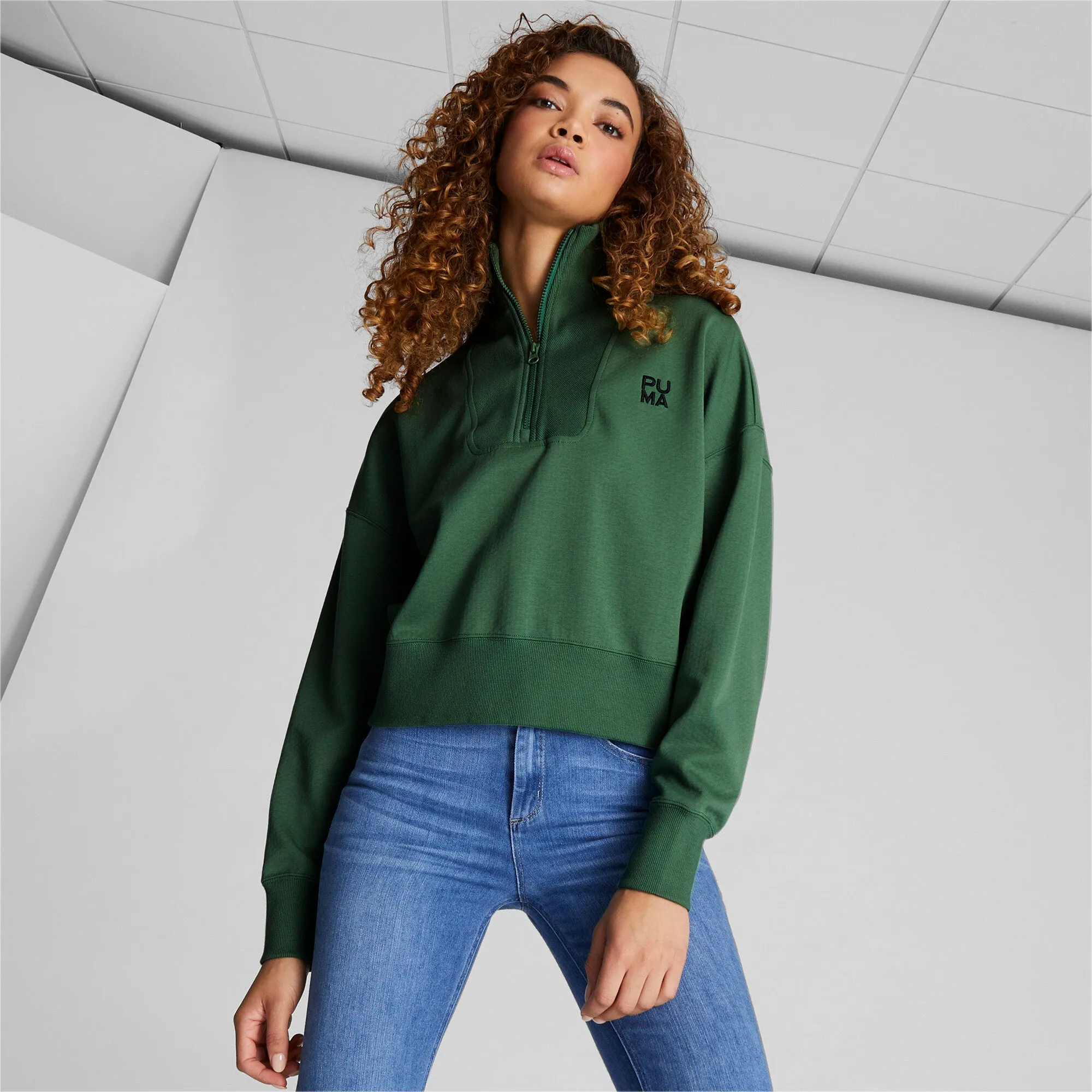 PUMA Women's Infuse Half-Zip Oversized Sweatshirt