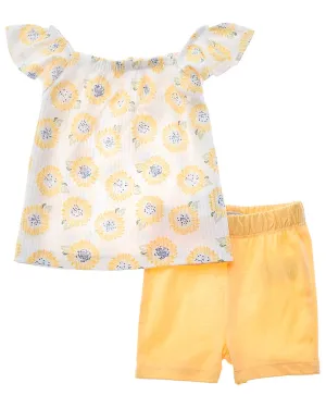 Quiltex Sunflower 2pc Short Set W/Headband