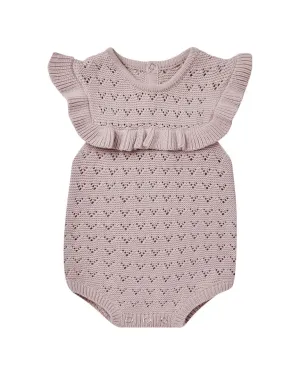 Quincy Mae Pointelle Ruffle Romper
