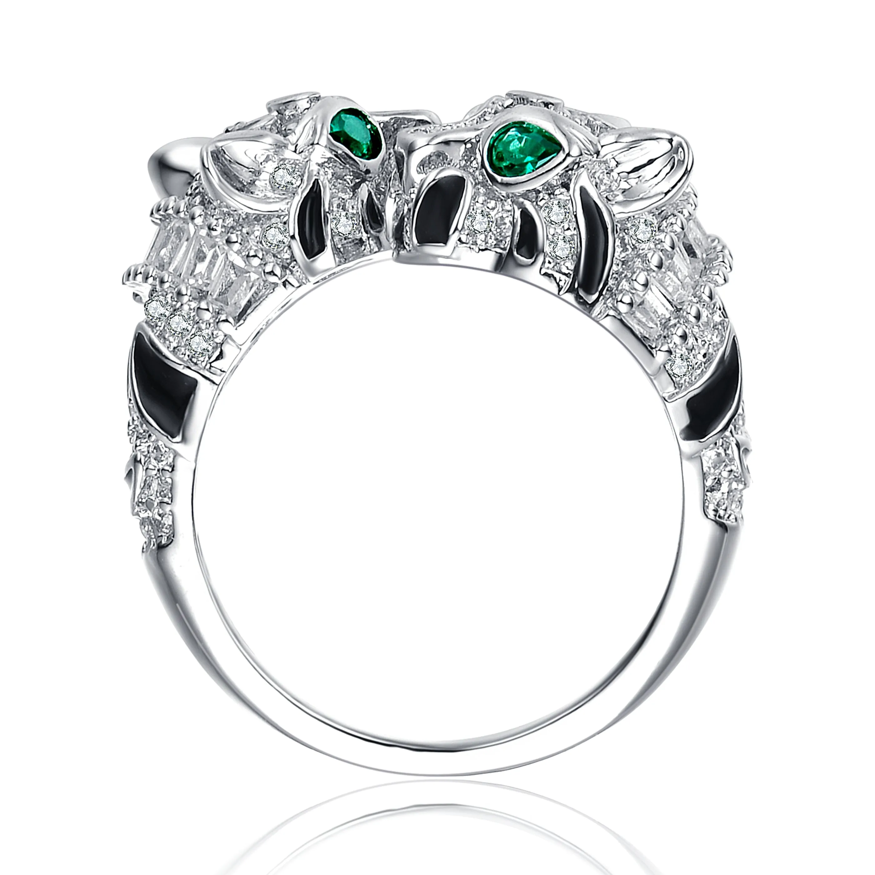 Ra Rhodium Plated Panther Bypass Ring