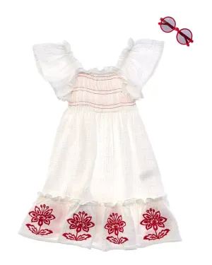 Rachel Zoe 2pc Gauze Dress Set with Sunglasses