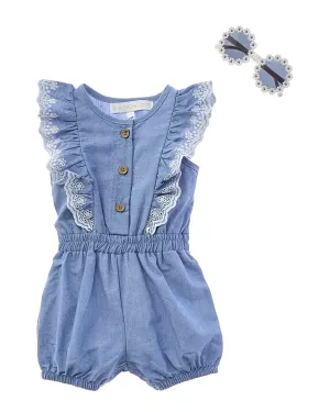 Rachel Zoe 2pc Romper with Sun Hat