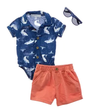 Rachel Zoe 3pc Short Set with Sunglasses