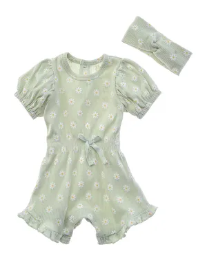 Rachel Zoe Rib Romper & Headband Set
