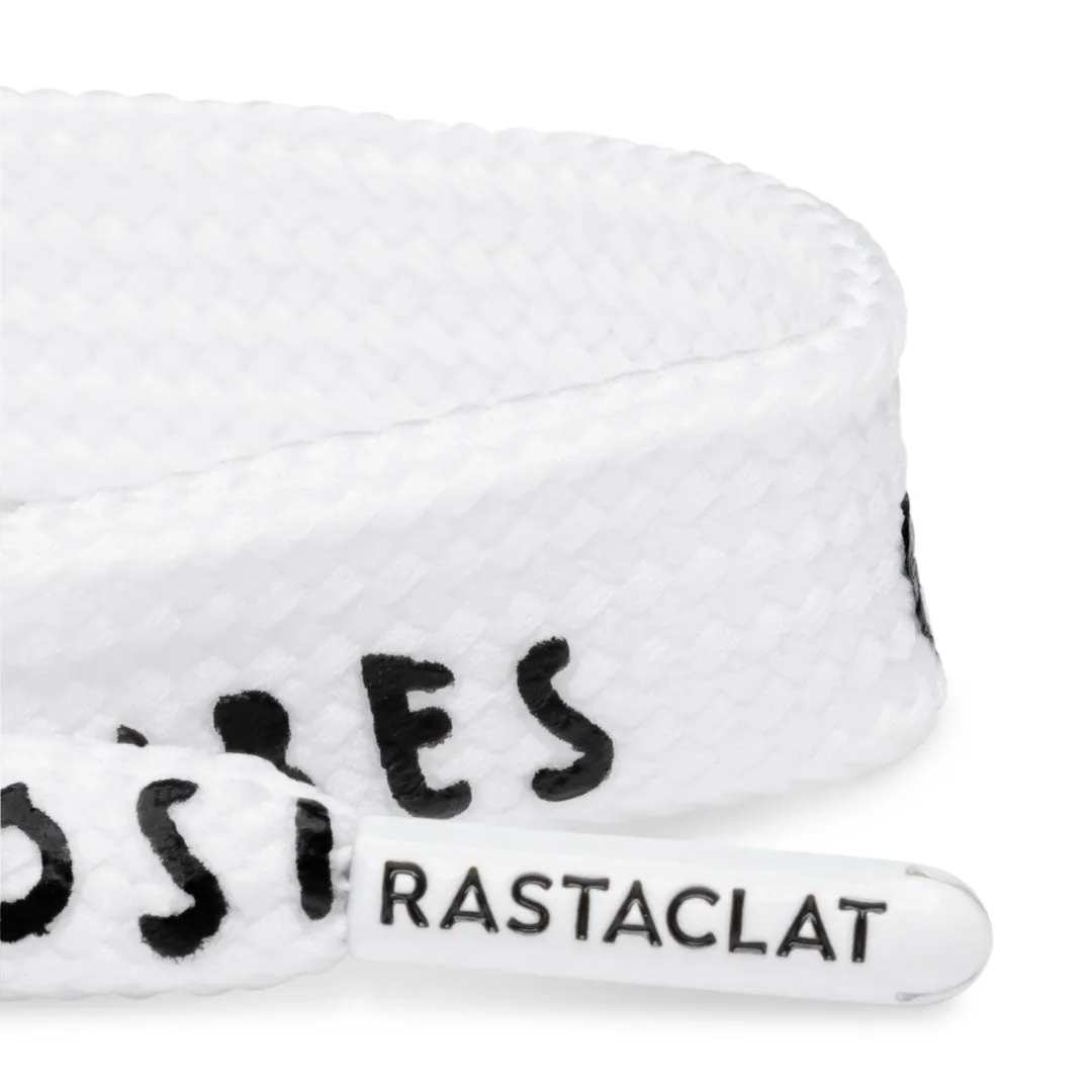 Rastaclat Original Hand Assembled White Positive Vibes Adjustable Single Lace Bracelet