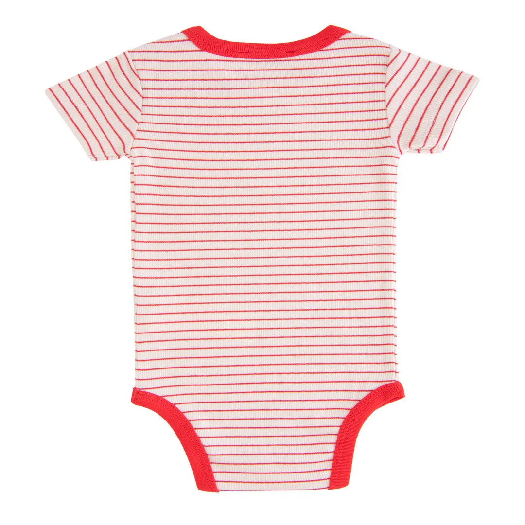 Red Striped Modal Babysuit