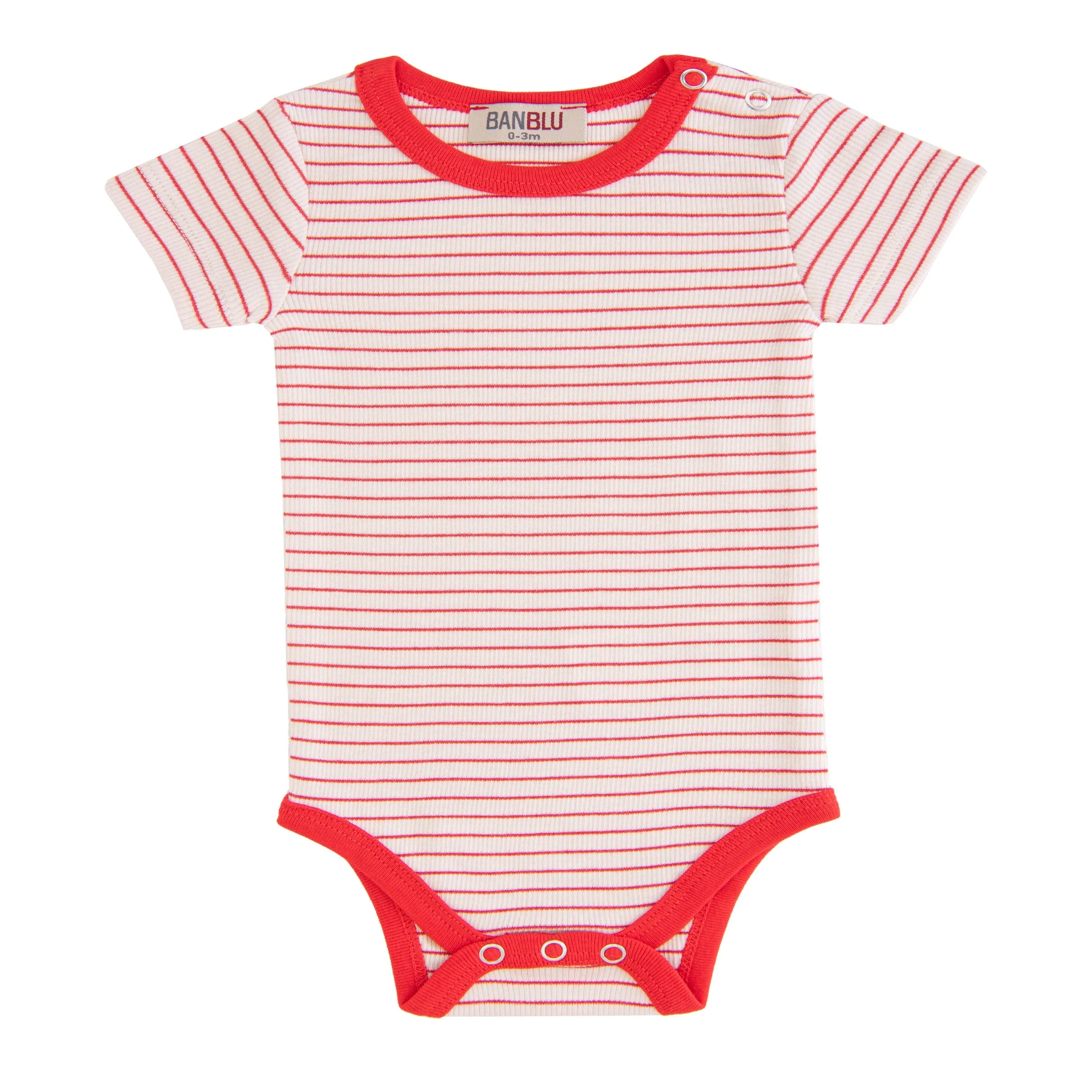 Red Striped Modal Babysuit