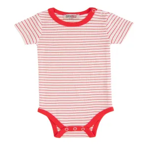 Red Striped Modal Babysuit